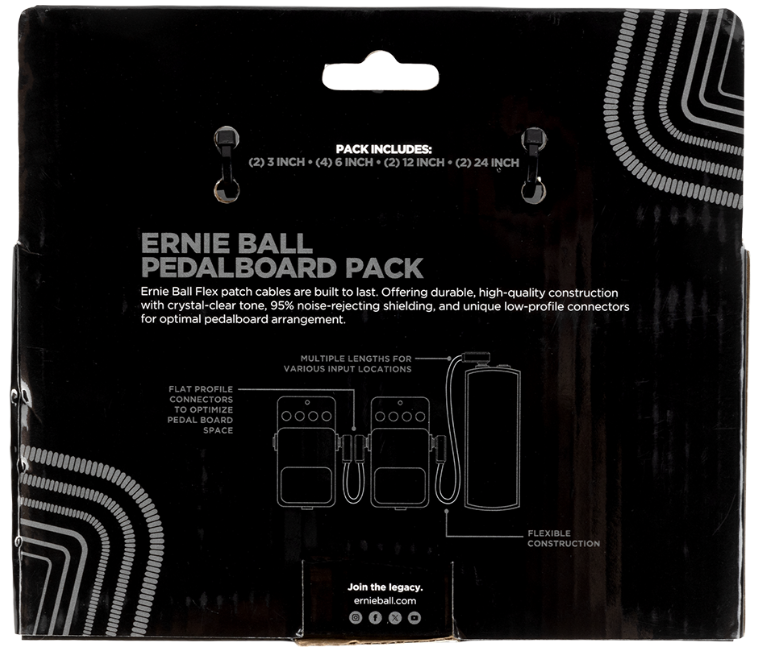 EB FLEX PATCH CABLES PEDALBOARD MULTI-PACK - BLACK