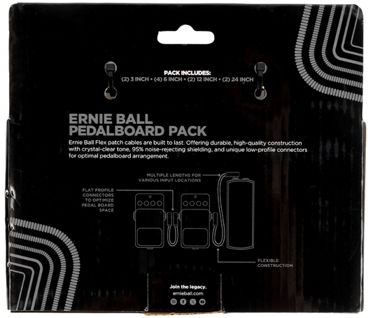 EB FLEX PATCH CABLES PEDALBOARD MULTI-PACK - BLACK