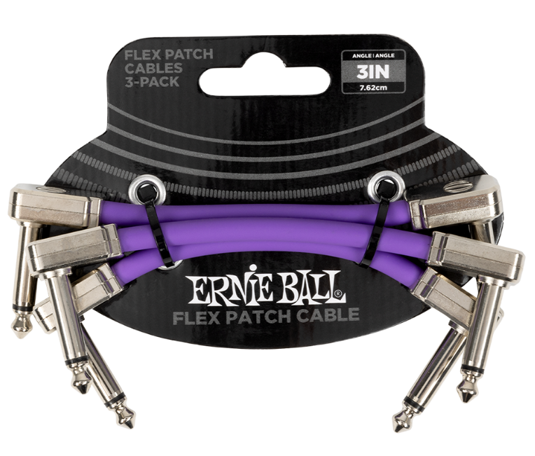 EB 3" FLEX PATCH CABLE - PURPLE - 3-PACK