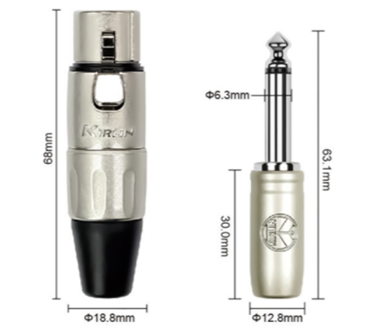 KIRLIN DELUXE LEAD XLR(F) - 1/4" MONO JACK 20FT/6M