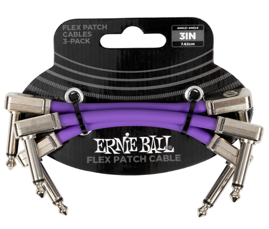 EB 3" FLEX PATCH CABLE - PURPLE - 3-PACK